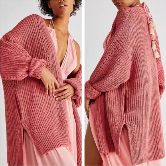 Free People Sweaters - Free People Pink Knit Cardigan